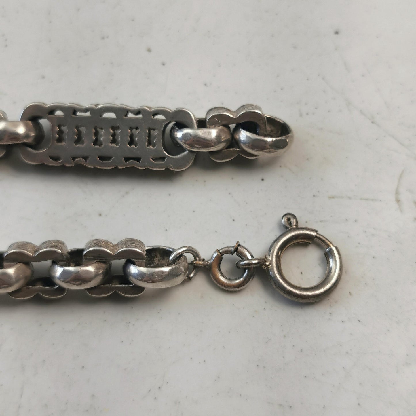 Victorian Sterling Silver Ornate Pocket Watch Chain - Choker or Repurpose