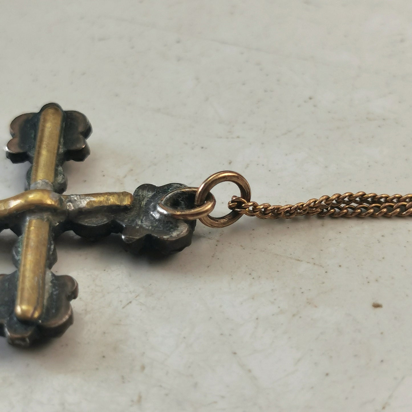 Victorian Bohemian Garnet Cross Pendant Necklace