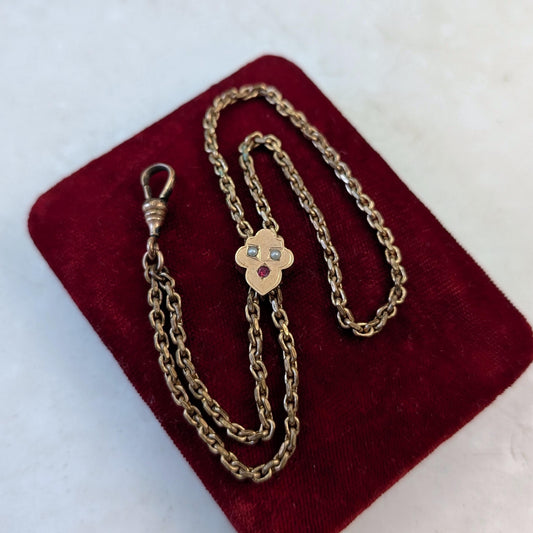 Victorian Gold Filled Slider Pocket Watch Chain Bracelet