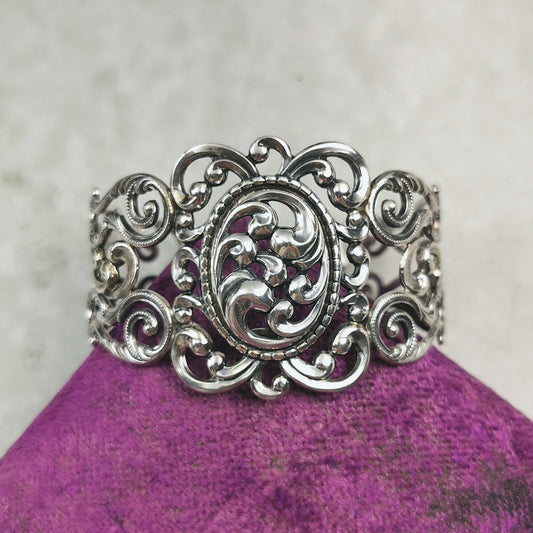 Vintage Danecraft Sterling Silver Filigree Cuff