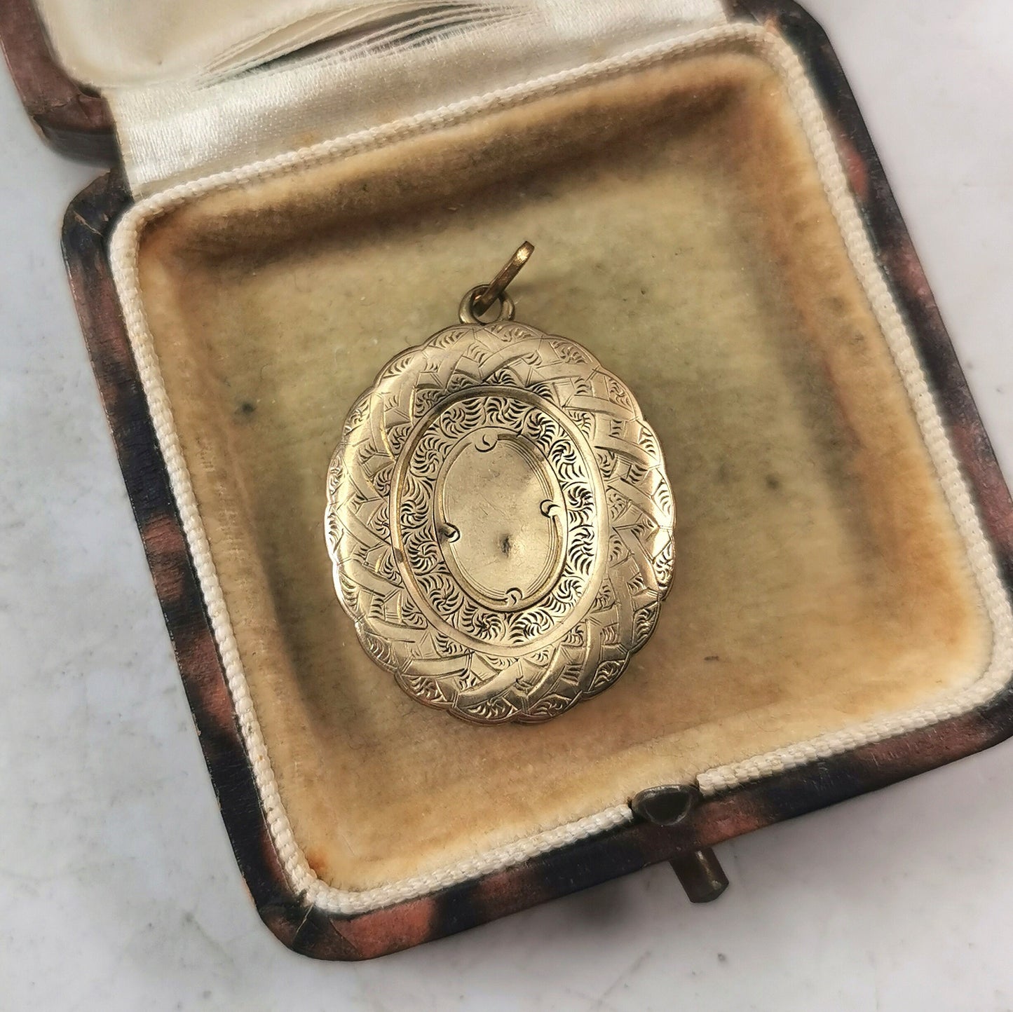 Victorian Gold Fill Mourning Anchor Locket