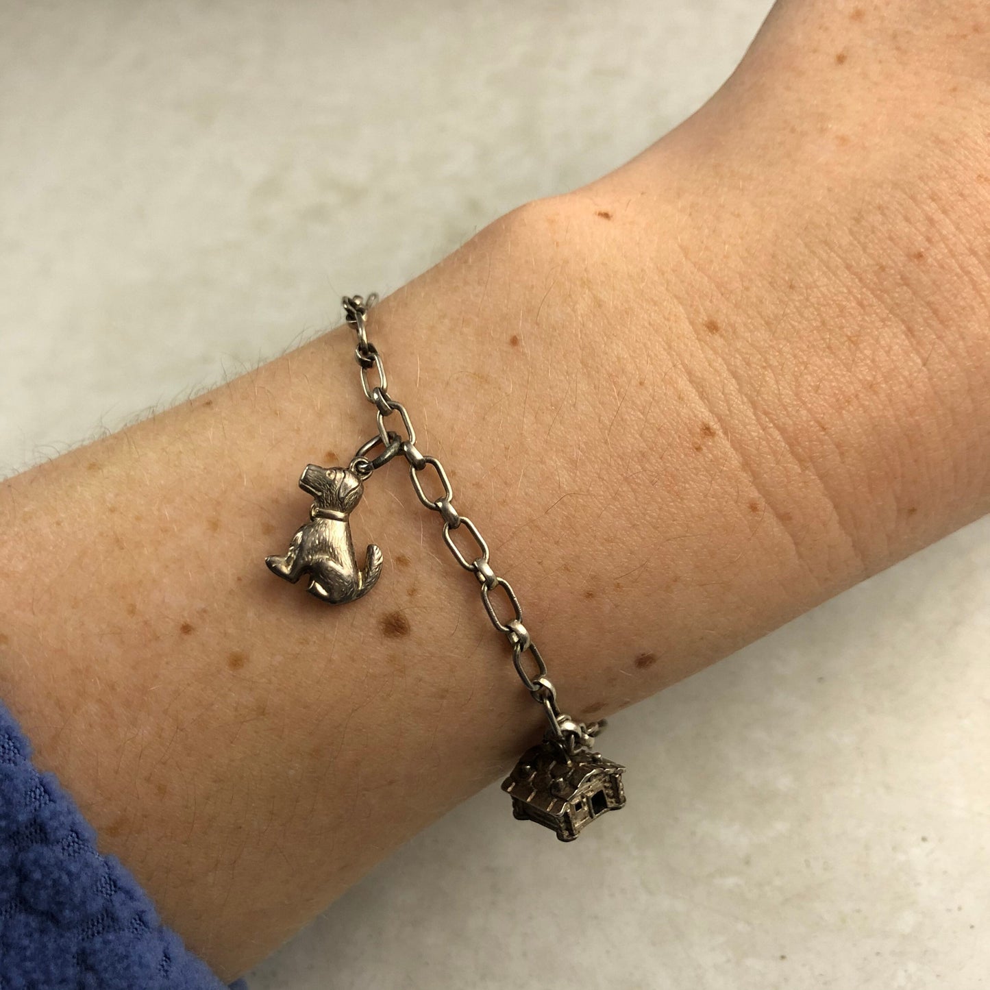 Vintage Switzerland 800 Silver Complete Charm Bracelet