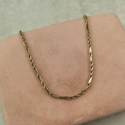 Estate 10k Yellow Gold Figarope Chain -  Milano Rope Chain