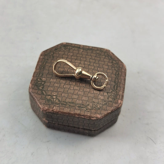 Antique 10k Yellow Gold Swivel Clip - Pocket Watch Chain Clip - Solid Gold