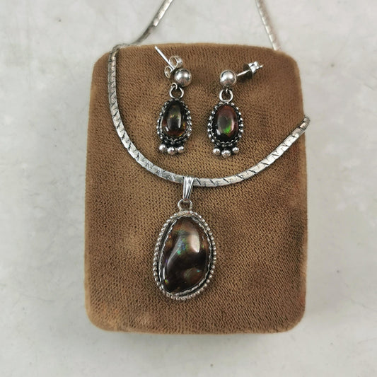 Vintage Sterling Silver Fire Agate Navajo Style Jewellery Set