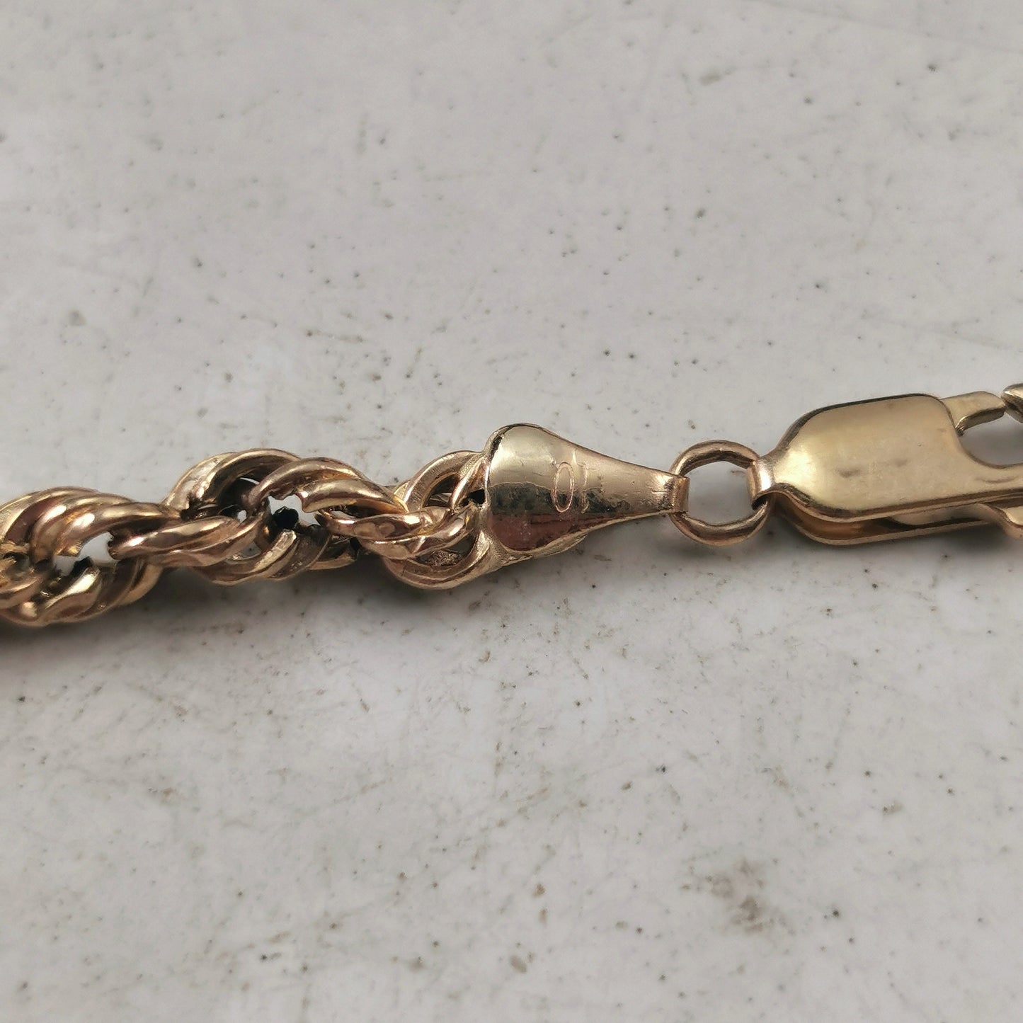 Estate 10k Yellow Gold 4.5mm Hollow Rope Chain -  24" Chain - HAS WEAR