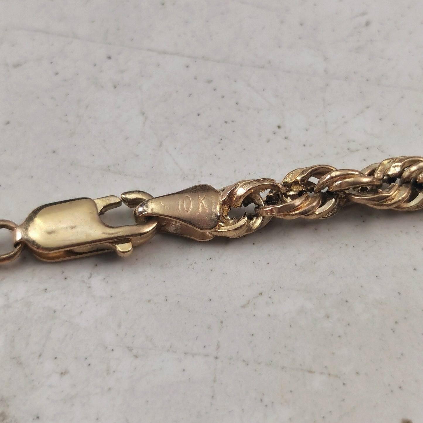 Estate 10k Yellow Gold 4.5mm Hollow Rope Chain -  24" Chain - HAS WEAR