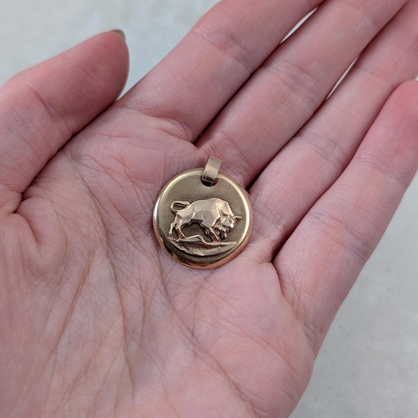 Vintage 10k Yellow Gold Taurus Zodiac Pendant