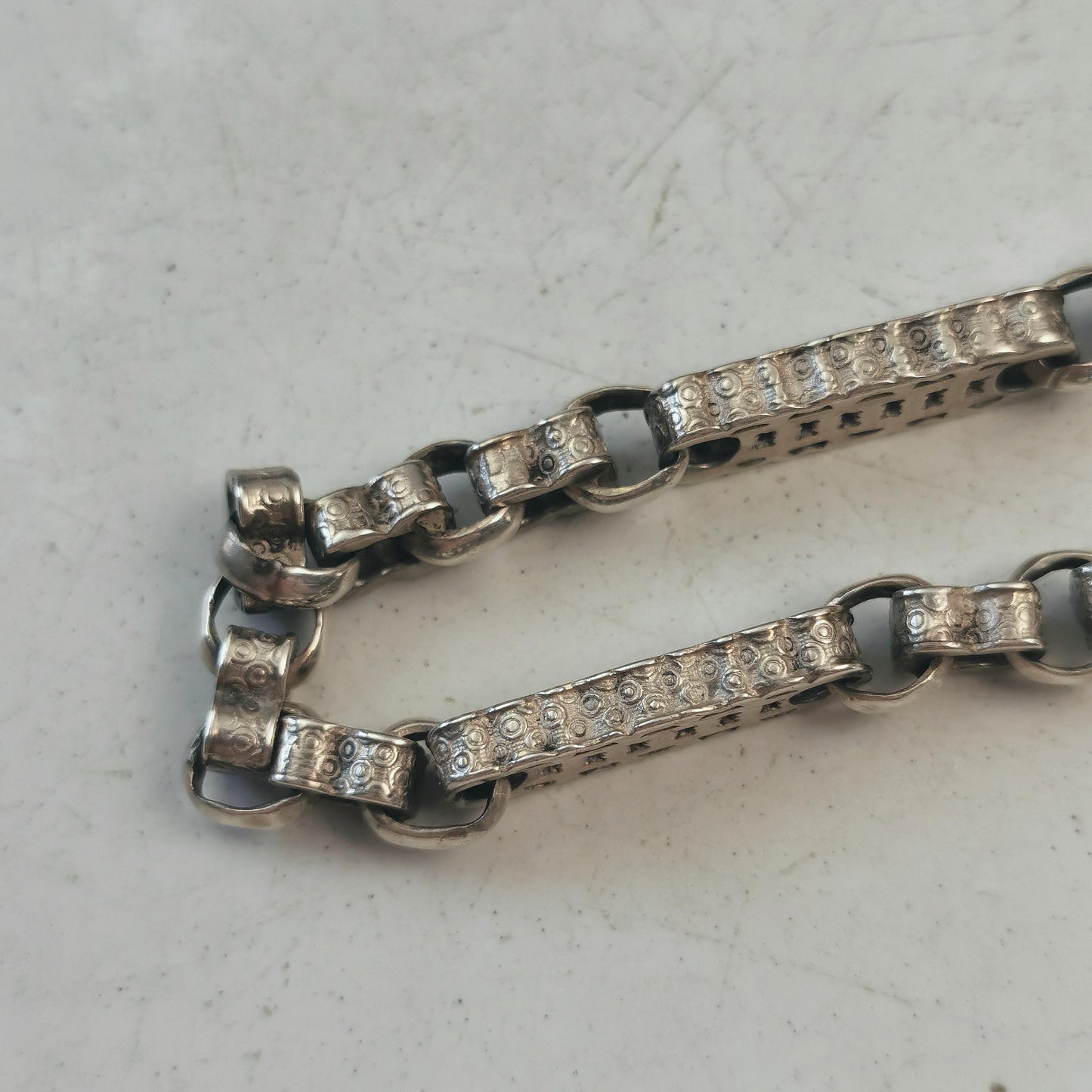 Victorian Sterling Silver Ornate Pocket Watch Chain - Choker or Repurpose