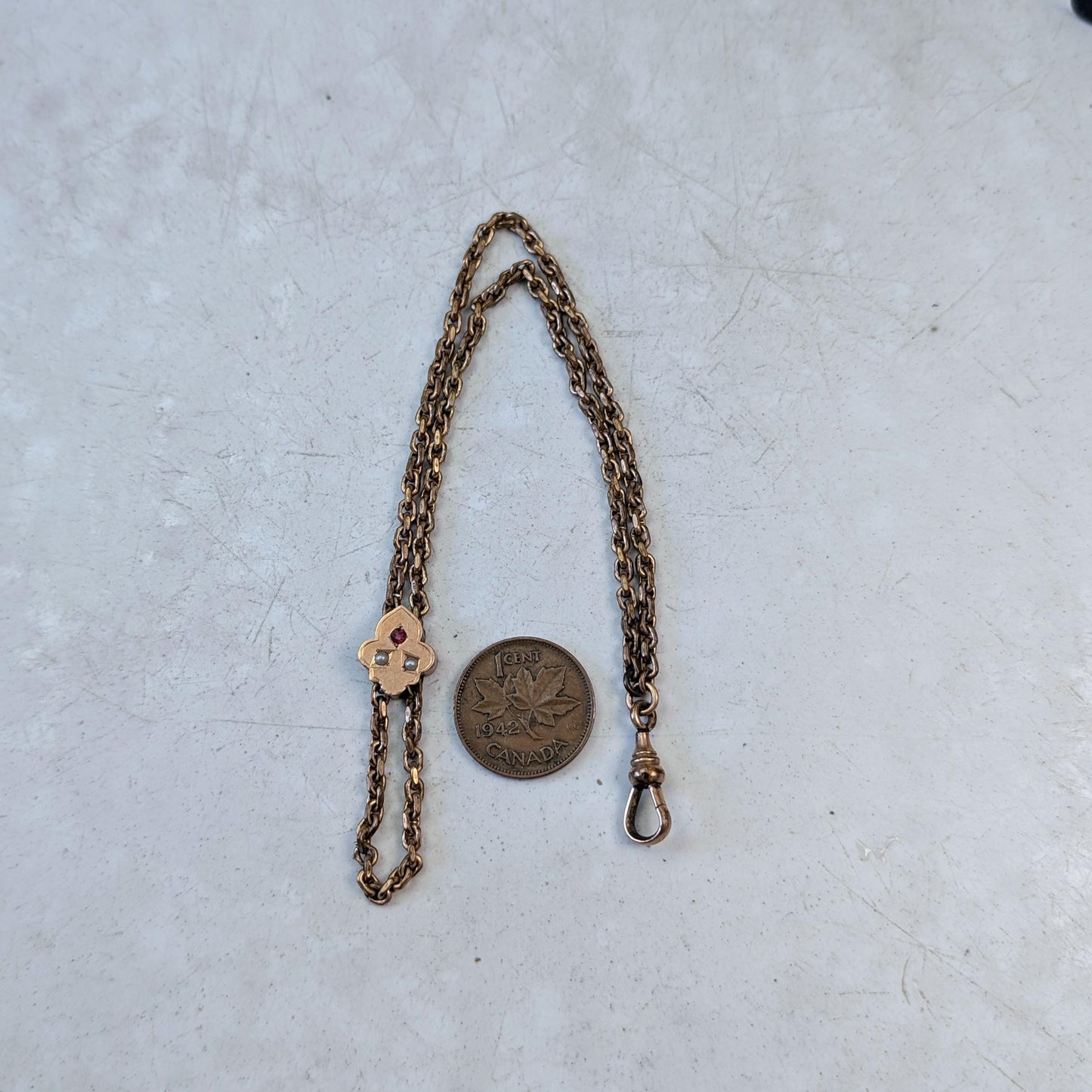 Victorian Gold Filled Slider Pocket Watch Chain Bracelet