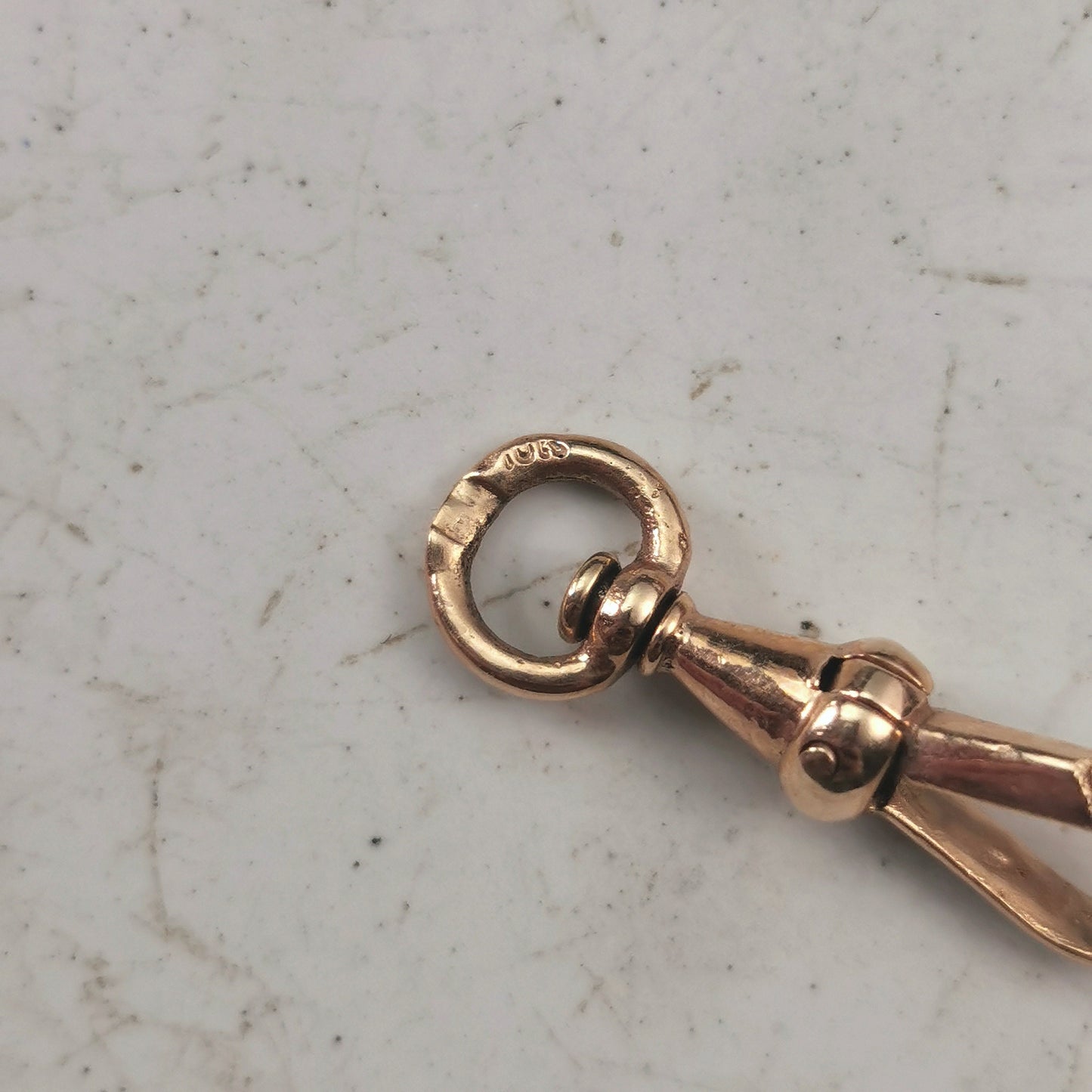Antique 10k Yellow Gold Swivel Clip - Pocket Watch Chain Clip - Solid Gold