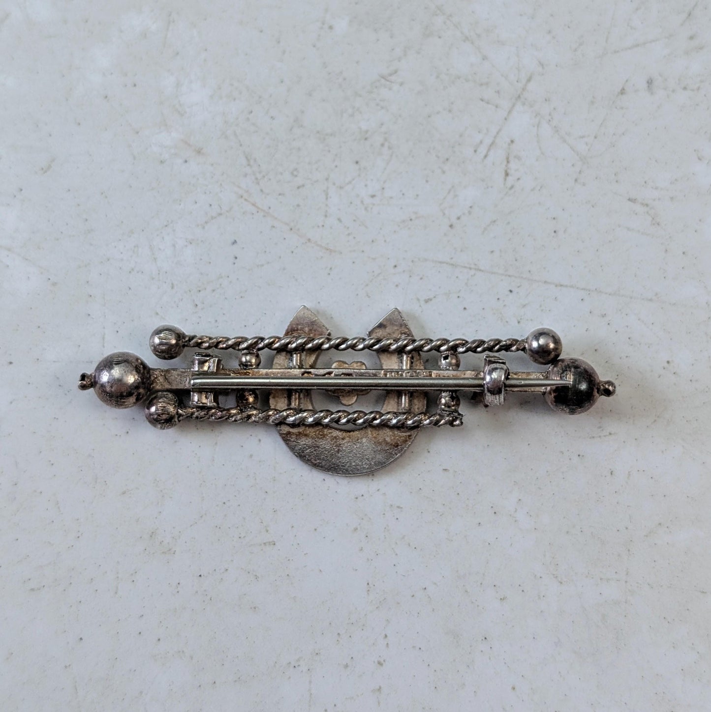 Set of Victorian Sterling Silver Brooches - Mizpah & Lucky Horseshoe Sweetheart Brooches