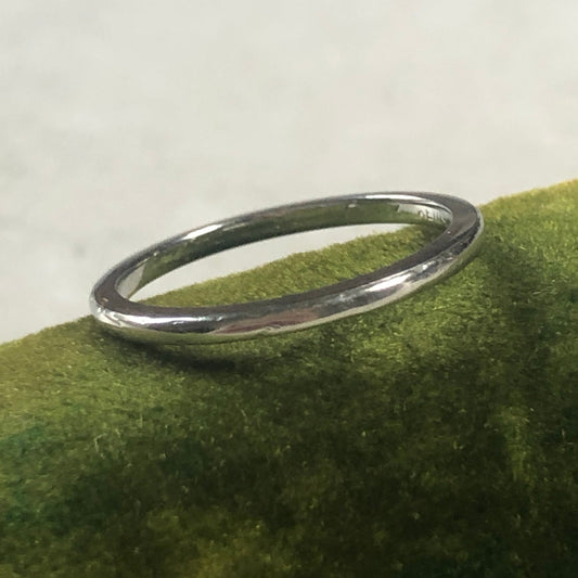 Art Deco 18k White Gold Engraved Orange Blossom Wedding Band