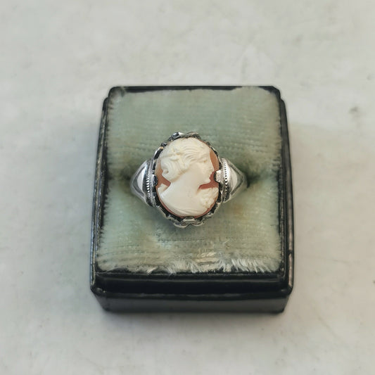 Vintage Sterling Silver Cameo Ring - Canadian Silver