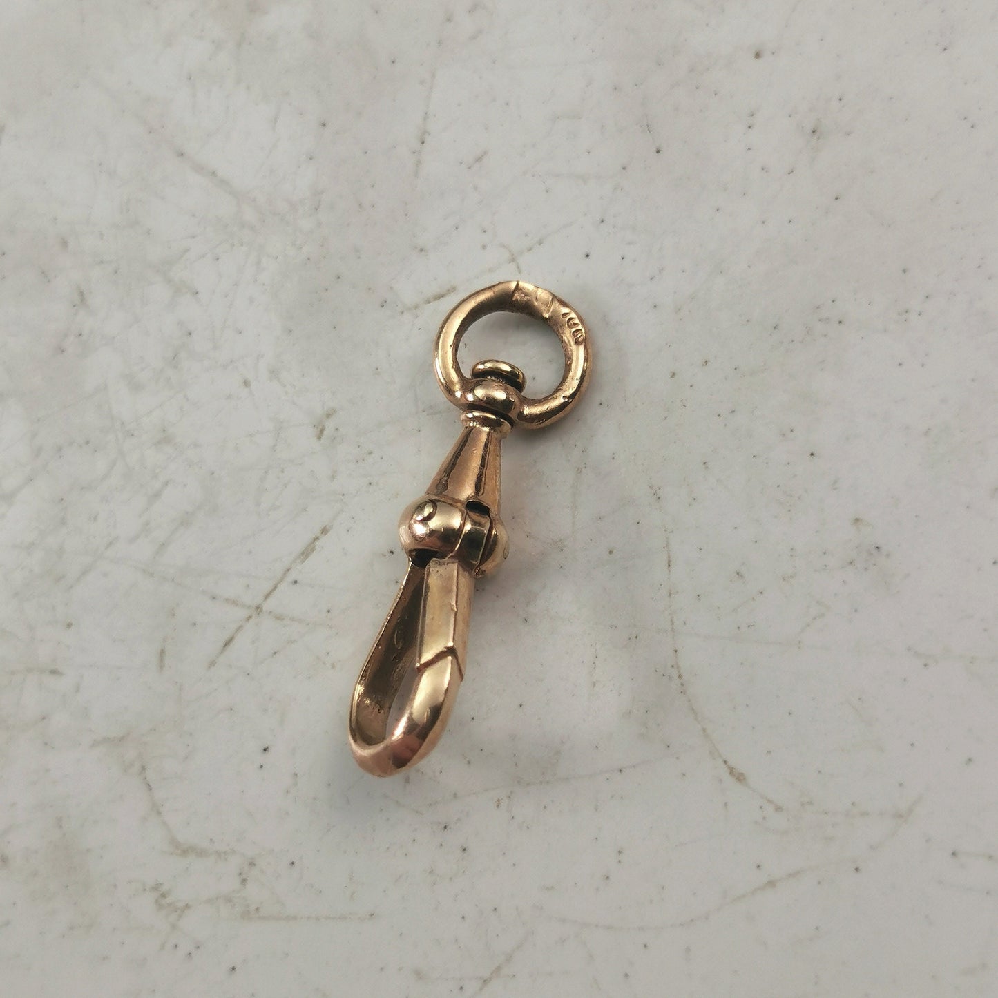Antique 10k Yellow Gold Swivel Clip - Pocket Watch Chain Clip - Solid Gold