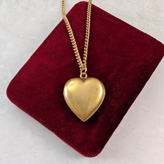 Antique Edwardian Brass Heart Locket