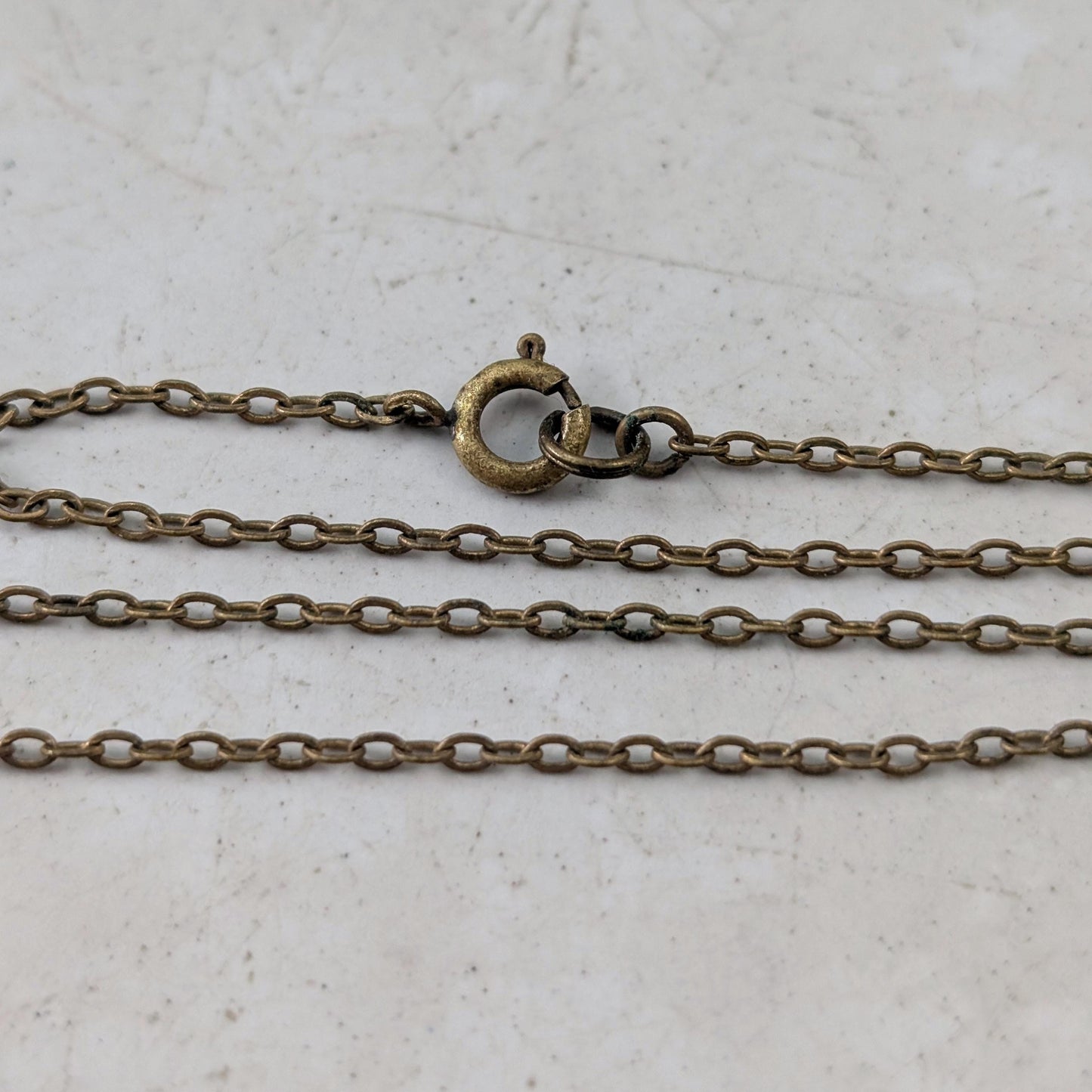 Antique Art Nouveau Brass Ivy Leaf Necklace - Paste Stone Gold Filled Collar Necklace - 16.5"