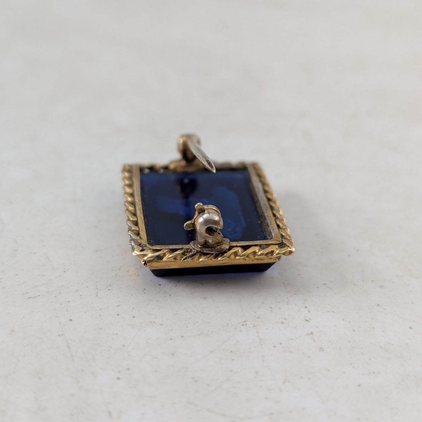 Victorian Gold Plated Micro Mosaic Dog Brooch