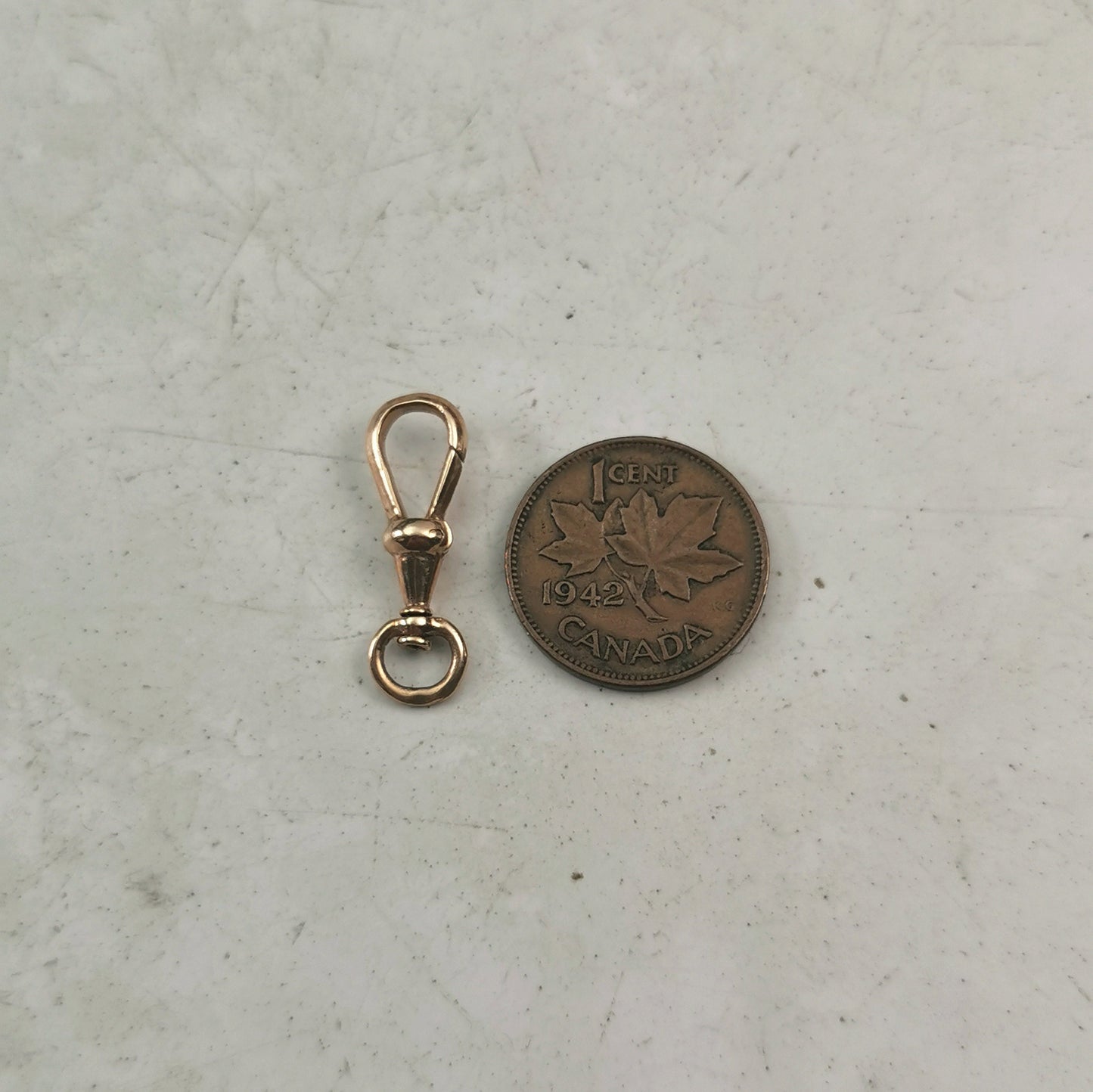 Antique 10k Yellow Gold Swivel Clip - Pocket Watch Chain Clip - Solid Gold