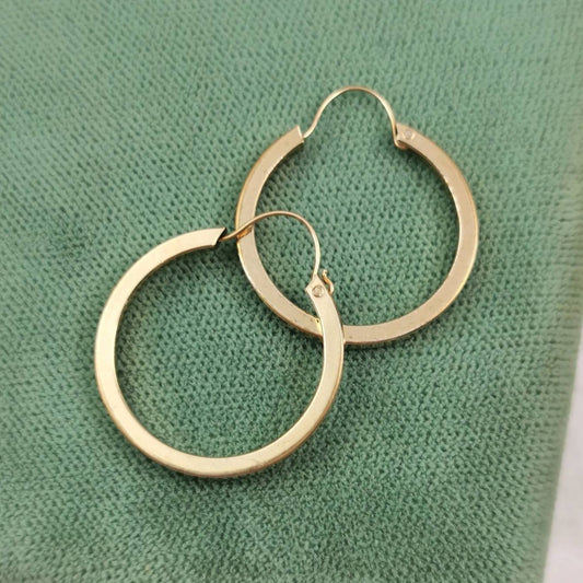 Vintage Forstner Gold Filled Vintage 2 cm Square Tube Hoops