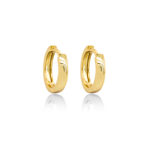 New Sterling Silver Gold Vermeil Plain Huggie