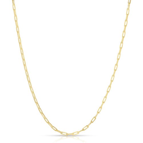 New Sterling Silver 1.8mm Paperclip Chain Necklace - Silver & Gold