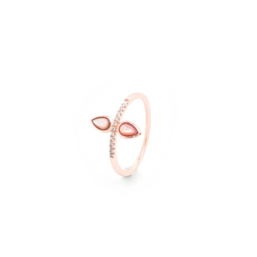 New Sterling Silver Rose Gold Vermeil Tear Drop Ring