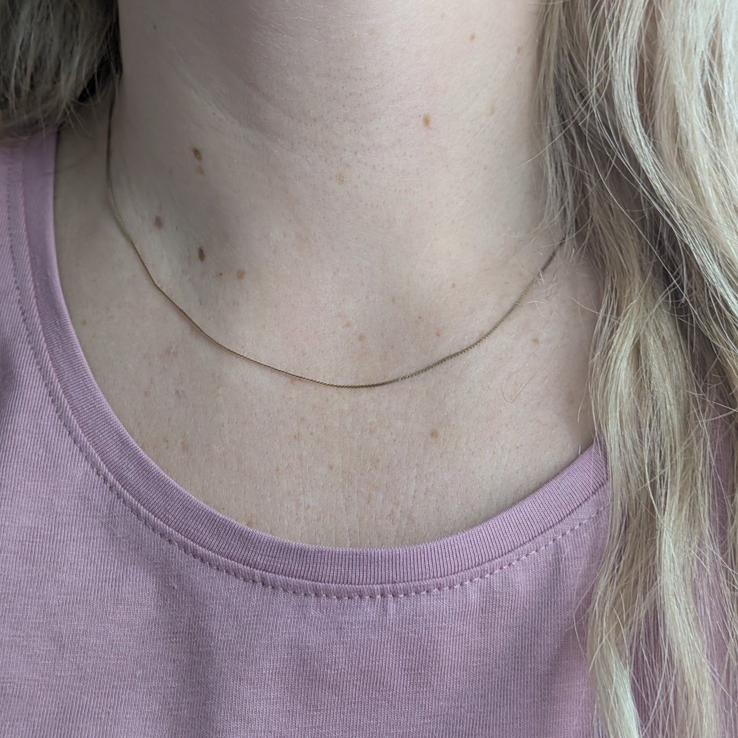 Vintage 10k Yellow Gold Fine Serpentine Chain Necklace