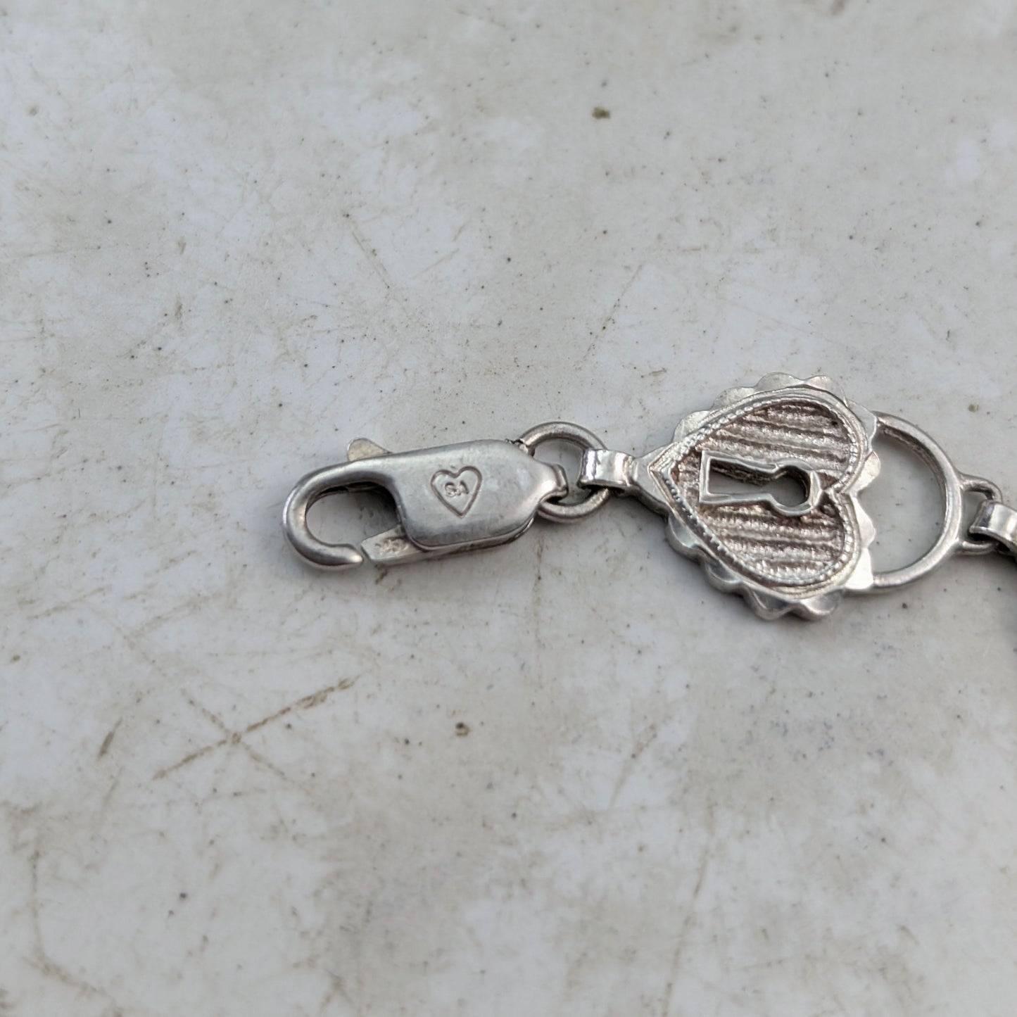 Vintage Sterling Silver 'Key to my Heart' Bracelet