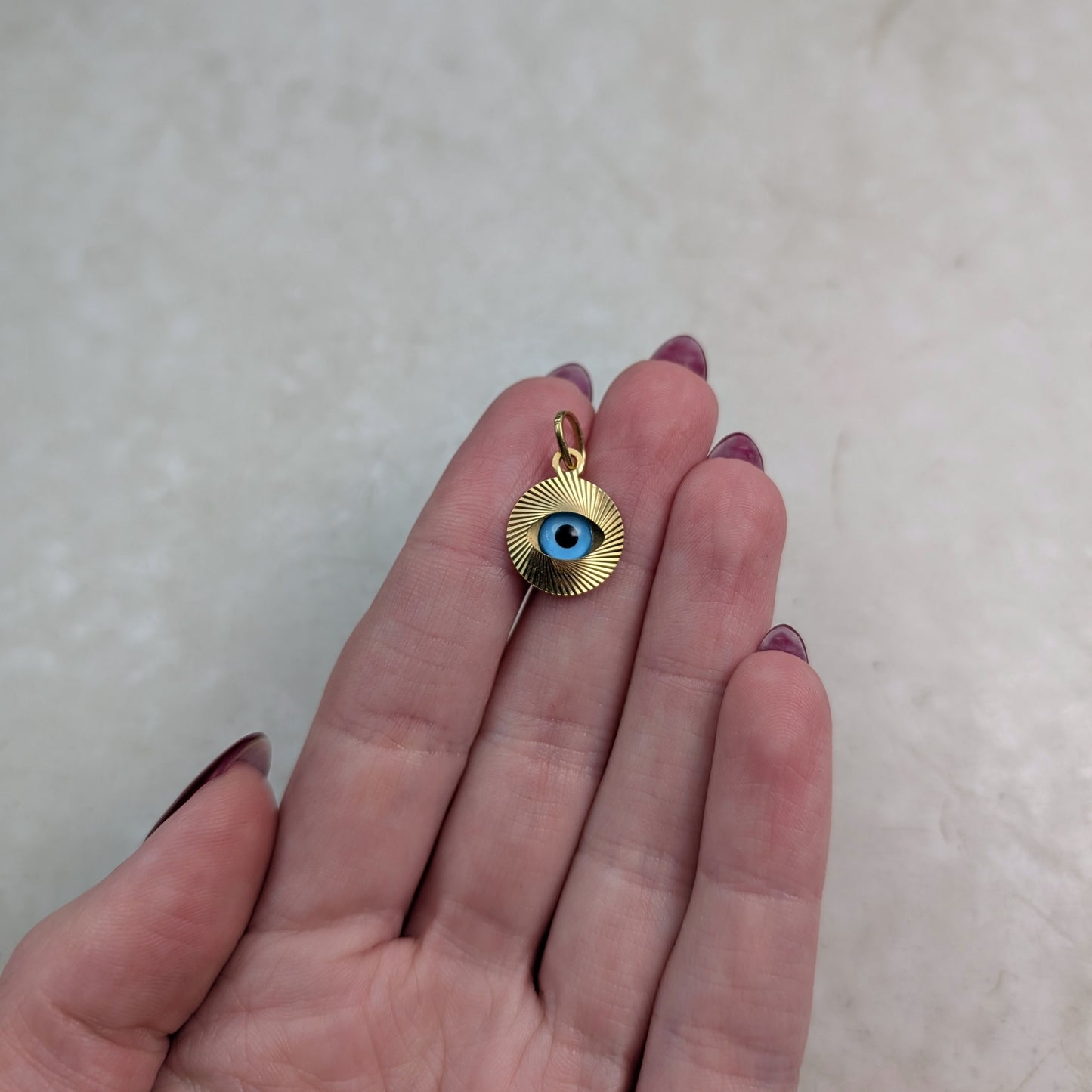 Estate 14k Yellow Gold Evil Eye Charm