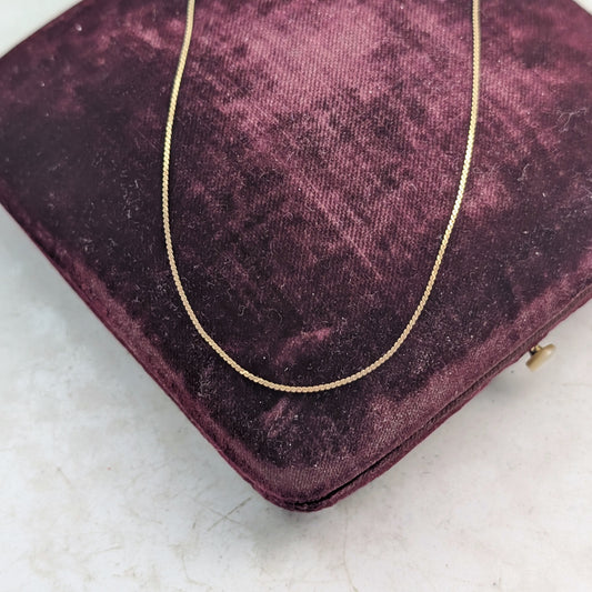 Vintage 10k Yellow Gold Fine Serpentine Chain Necklace