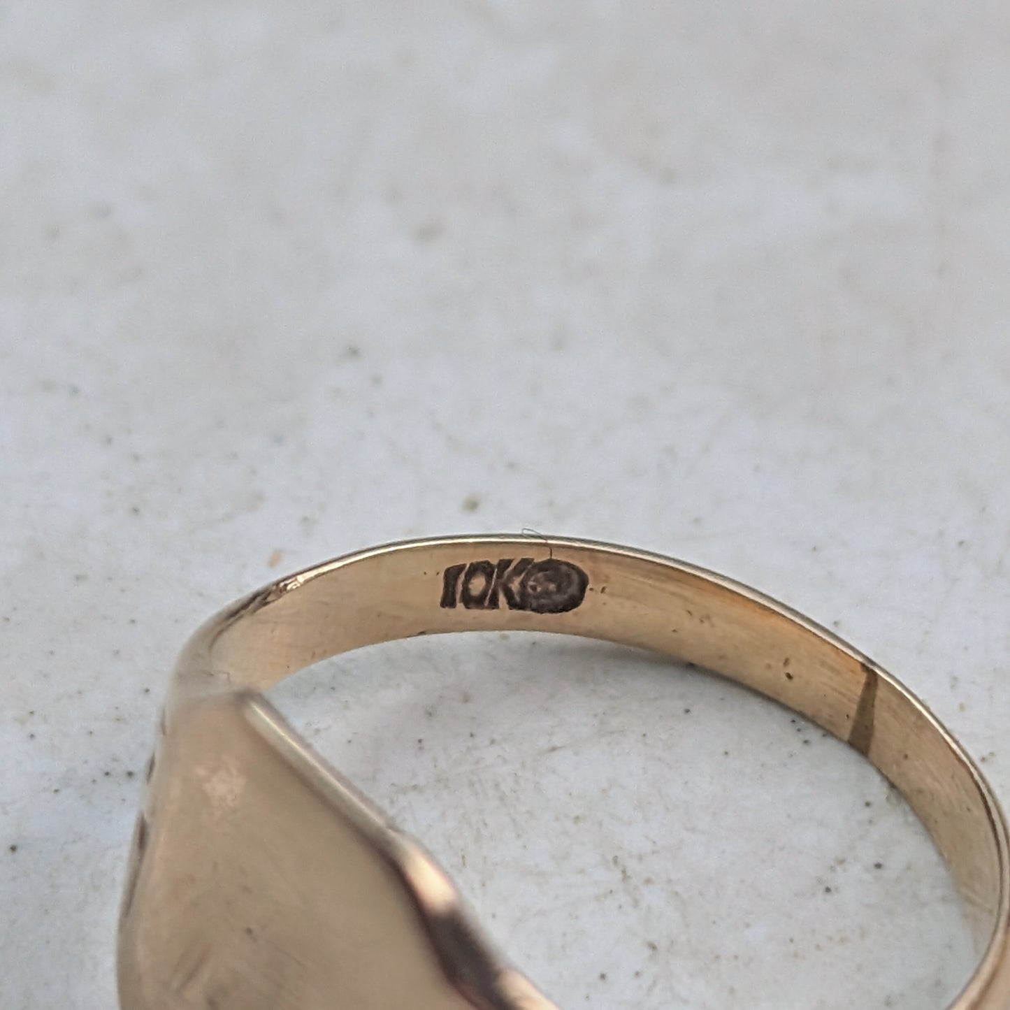 Vintage 10k Yellow Gold Blank Signet Pinky Ring