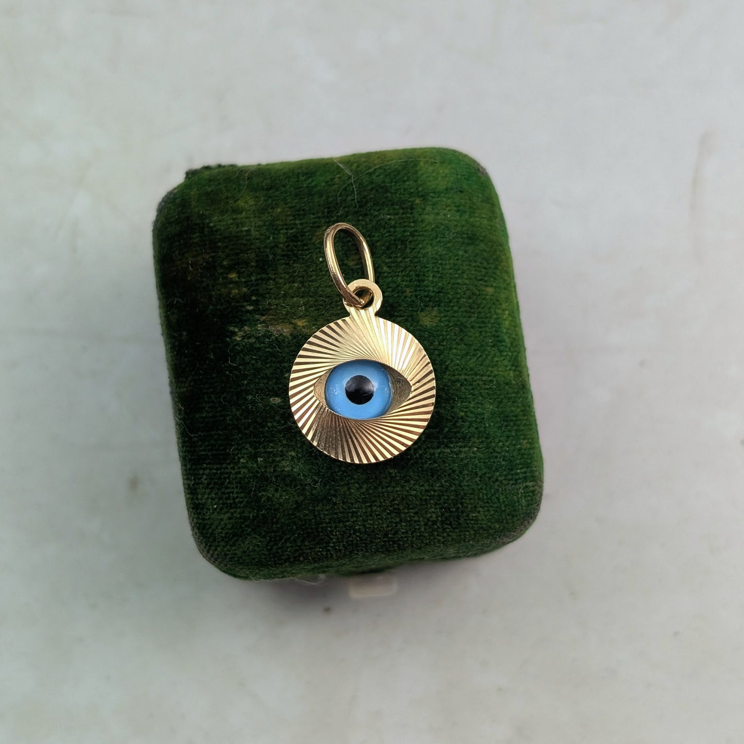 Estate 14k Yellow Gold Evil Eye Charm