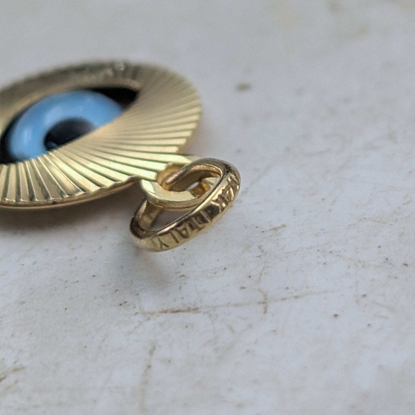Estate 14k Yellow Gold Evil Eye Charm