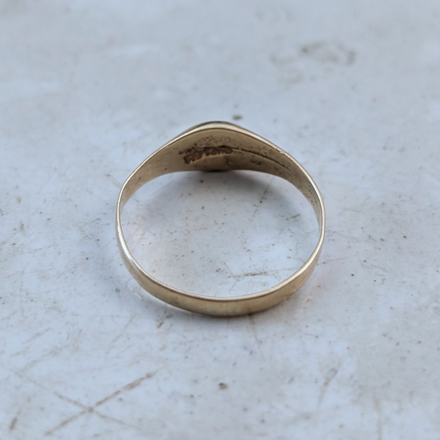 Vintage 10K Yellow Gold Initial J Signet Pinky Ring