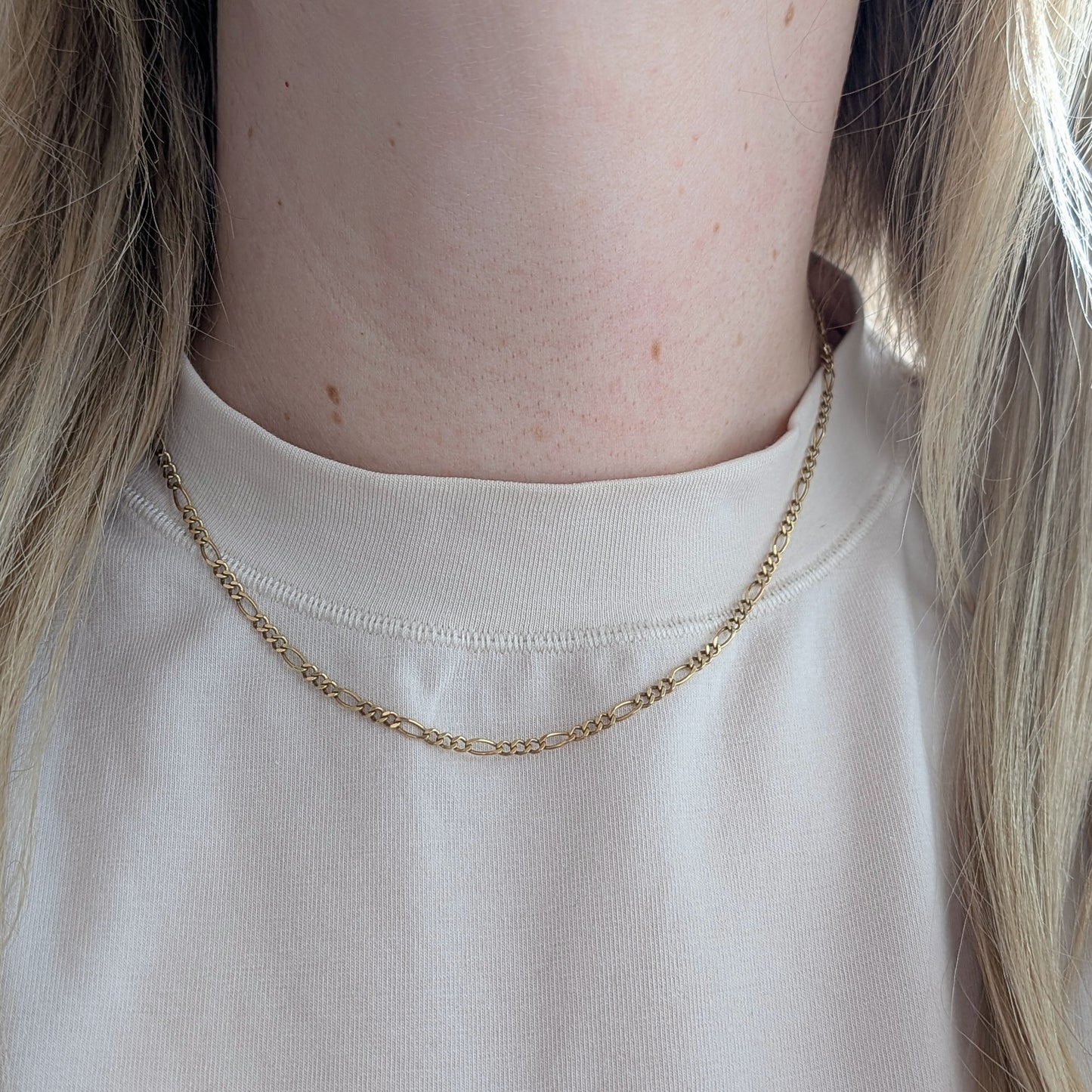 Estate 10k Yellow Gold 2.5mm Chain Figaro Chain