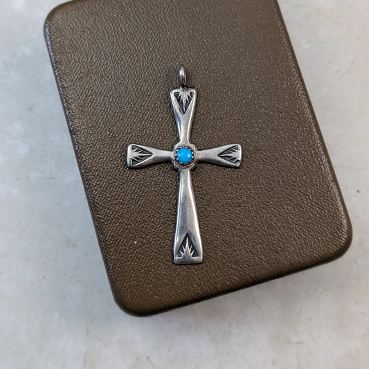 Vintage Sterling Silver Navajo Cross Pendant