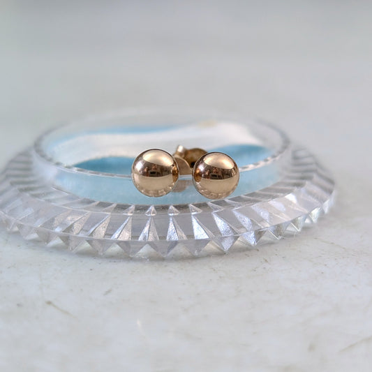 10K Yellow Gold 5mm Ball Stud Earrings