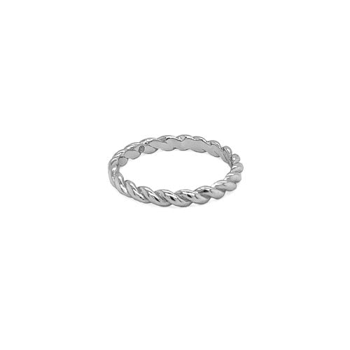 New Sterling Silver Chunky Rope Ring - Silver & Gold