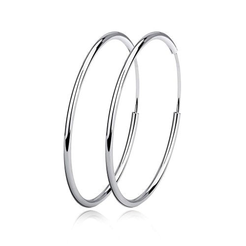 New Sterling Silver Medium Sleeper Hoops