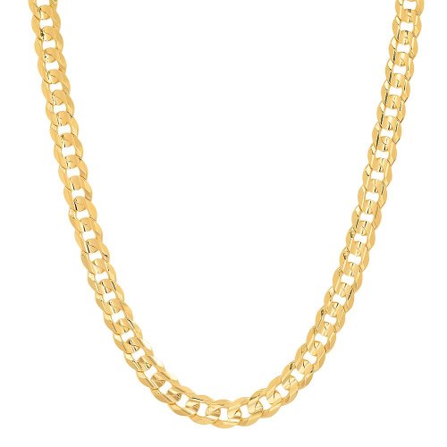 New Sterling Silver Gold Vermeil 6mm Curb Link Chain & Bracelet
