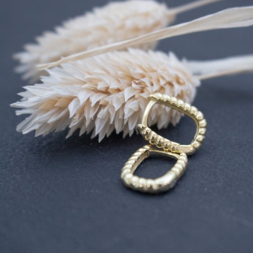 New Sterling Silver Gold Vermeil Twisted Oval Huggie