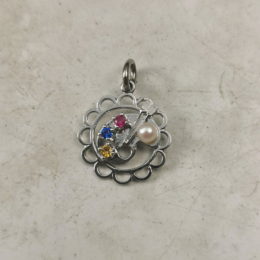 Vintage Sterling Silver Artist Palette Charm