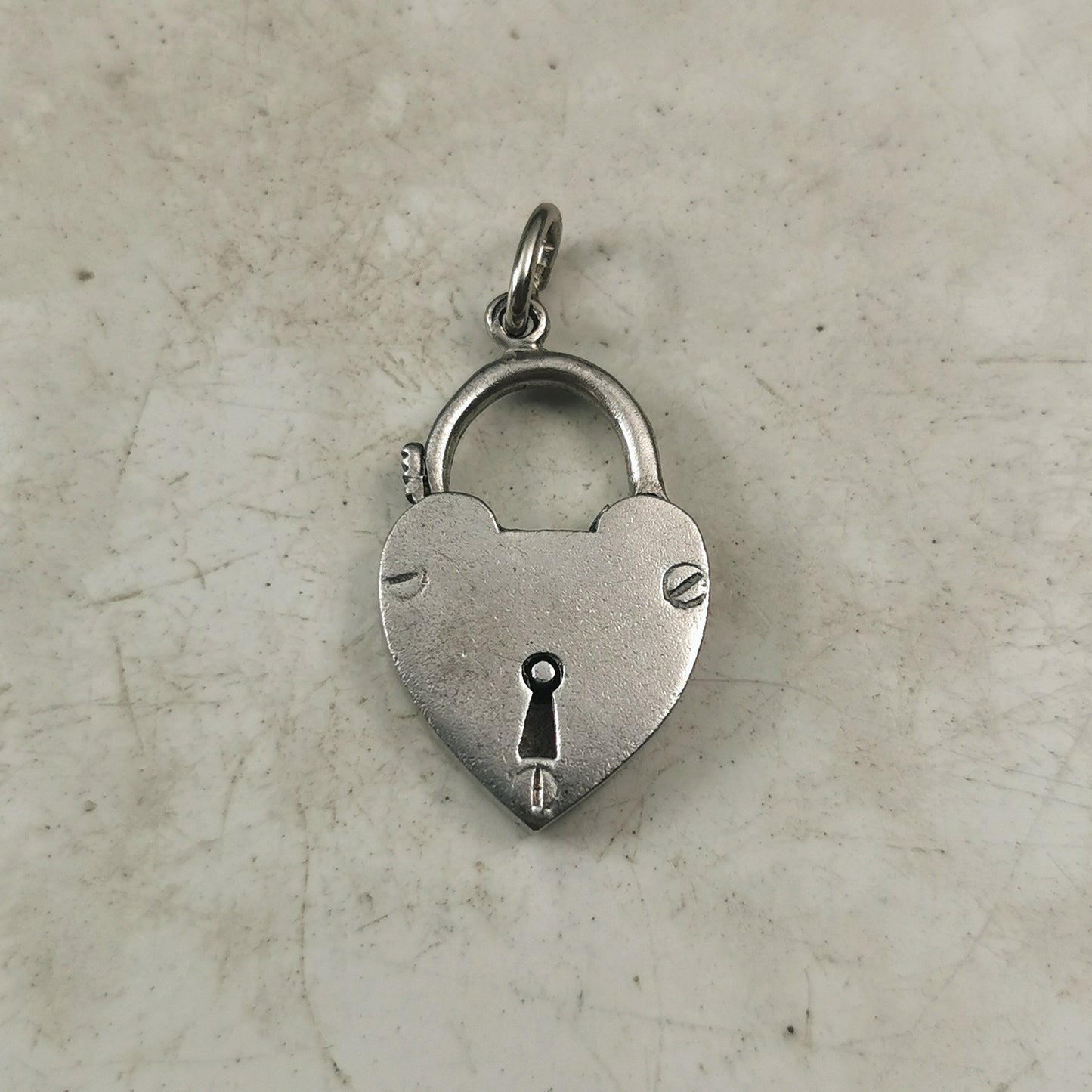 Vintage Sterling Silver Mechanical Heart Padlock Charm or Clasp