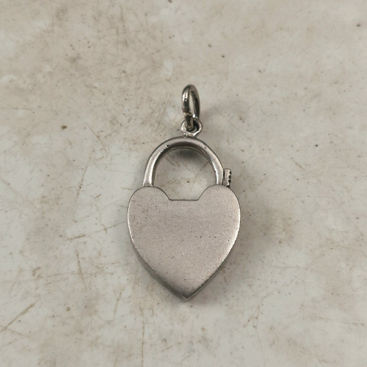 Vintage Sterling Silver Mechanical Heart Padlock Charm or Clasp
