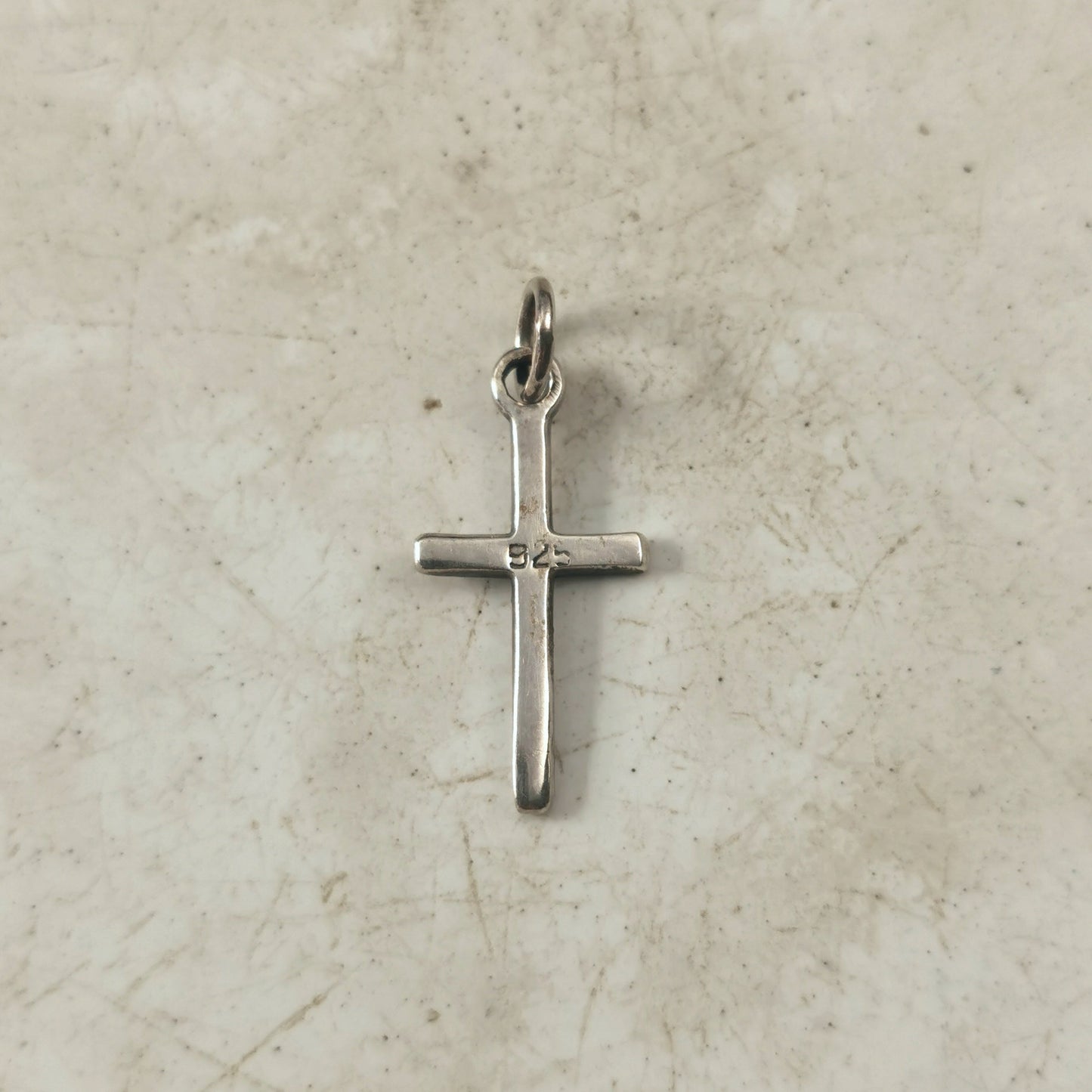 Vintage Sterling Silver Plain Medium Cross Charm