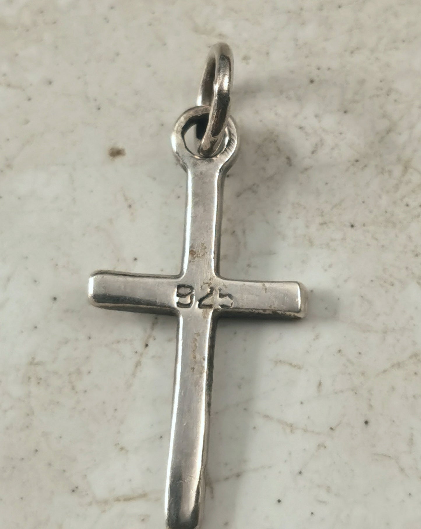 Vintage Sterling Silver Plain Medium Cross Charm