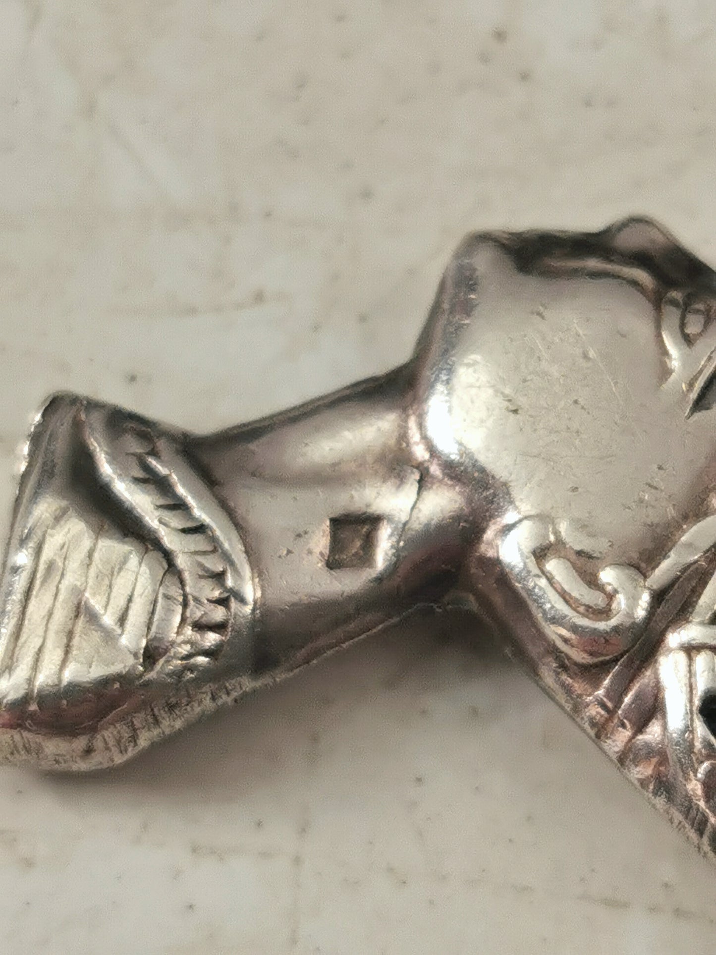 Vintage Sterling Silver Nephertiti Pendant Necklace