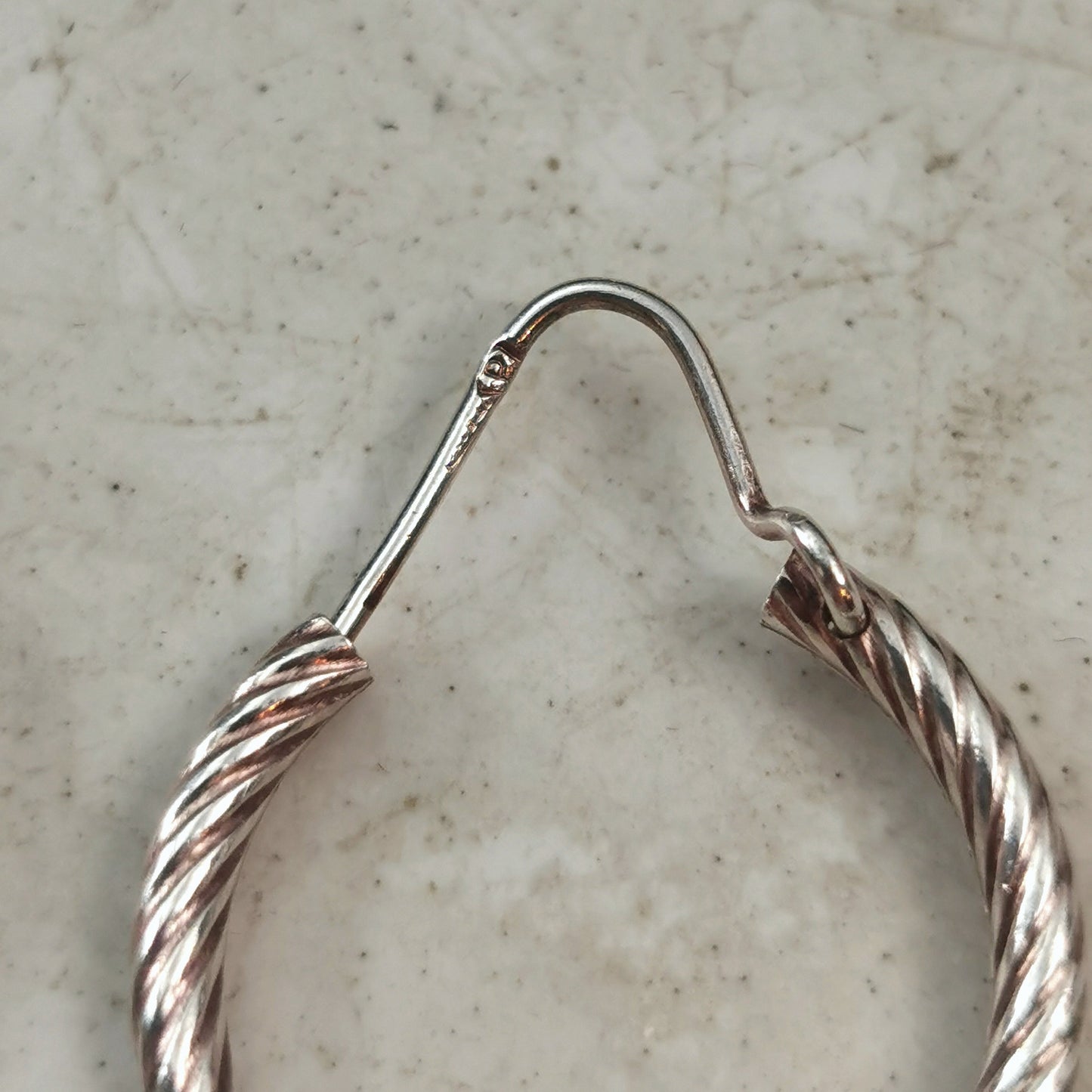 Vintage Sterling Silver Twisted Rope Tube Hoops