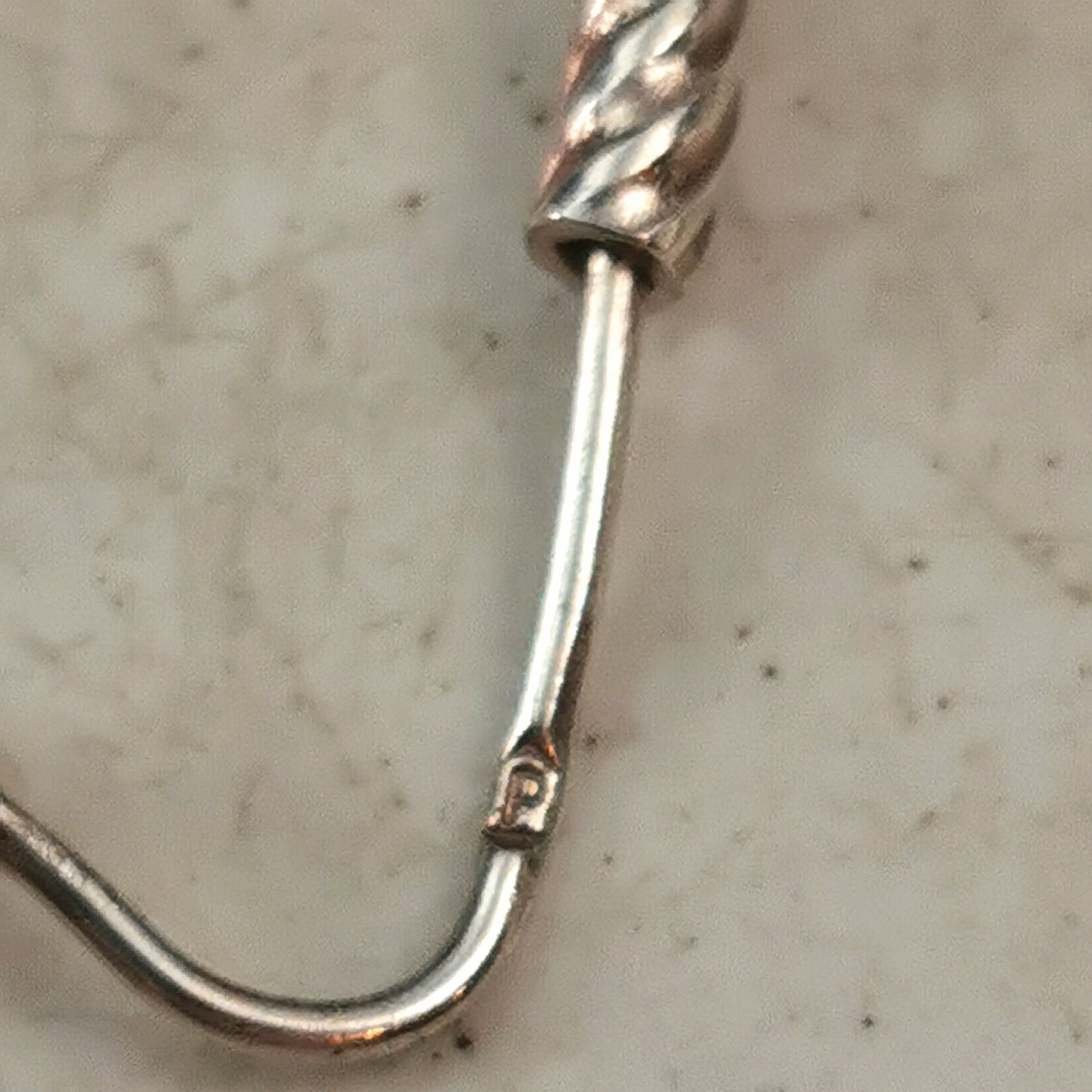 Vintage Sterling Silver Twisted Rope Tube Hoops